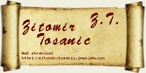 Žitomir Tošanić vizit kartica